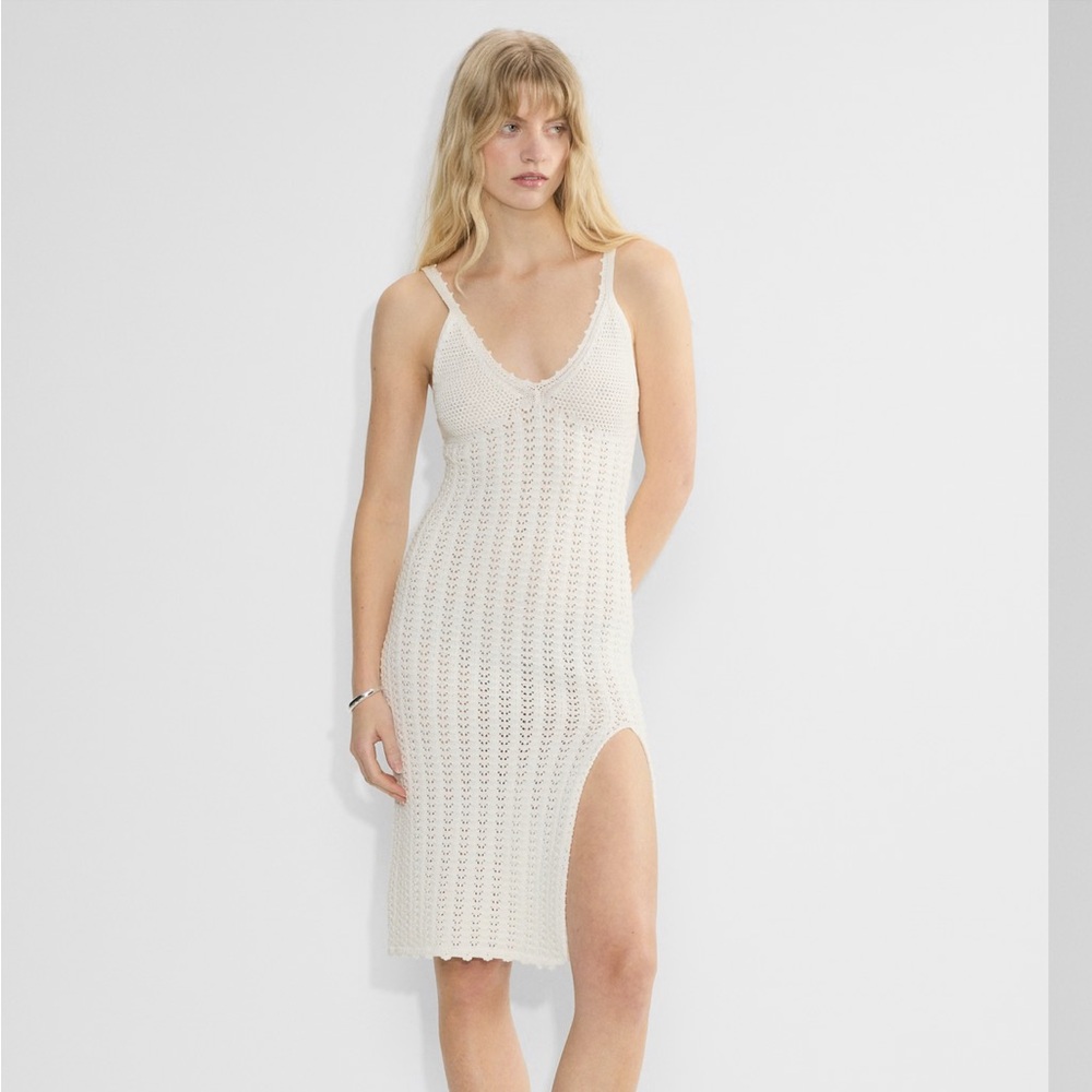 Aritzia White Knit Slip Dress